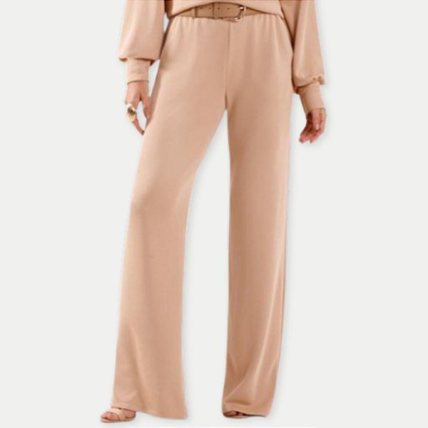 CALÇA LUNENDER TRICO PANTALONA BEGE FEMININA ADULTO