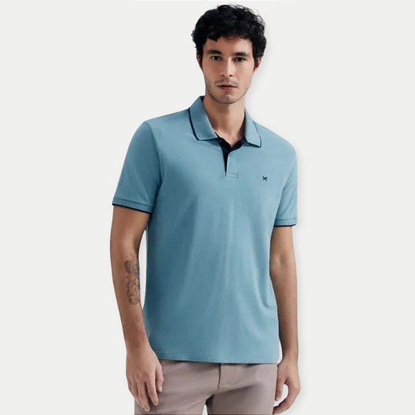 POLO HERING MC COMFORT PIQUET LISA AZUL MASCULINA ADULTO