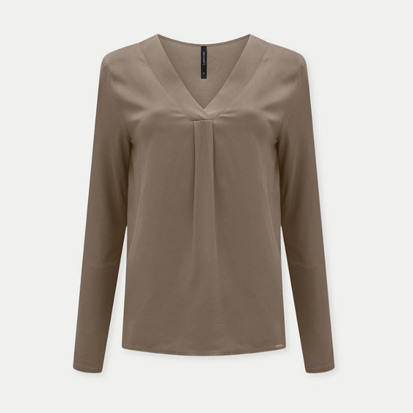 BLUSA LUNENDER ML VISCOSE E ELASTANO MARROM FEMININA ADULTO