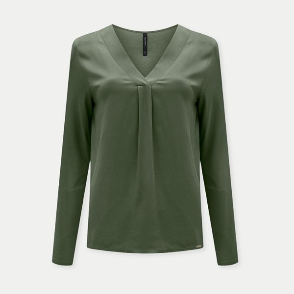 BLUSA LUNENDER ML VISCOSE E ELASTANO VERDE FEMININA ADULTO