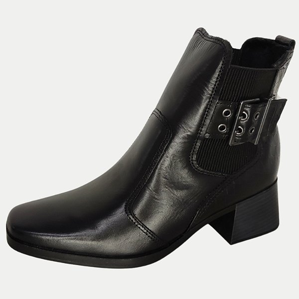 BOTA PEGADA CANO CURTO SALTO MÉDIO PRETO FEMININA ADULTO