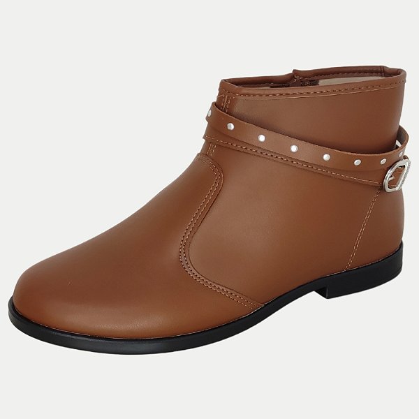 BOTA MOLEKINHA CANO CURTO  RASTEIRA MARROM FEMININA INFANTIL