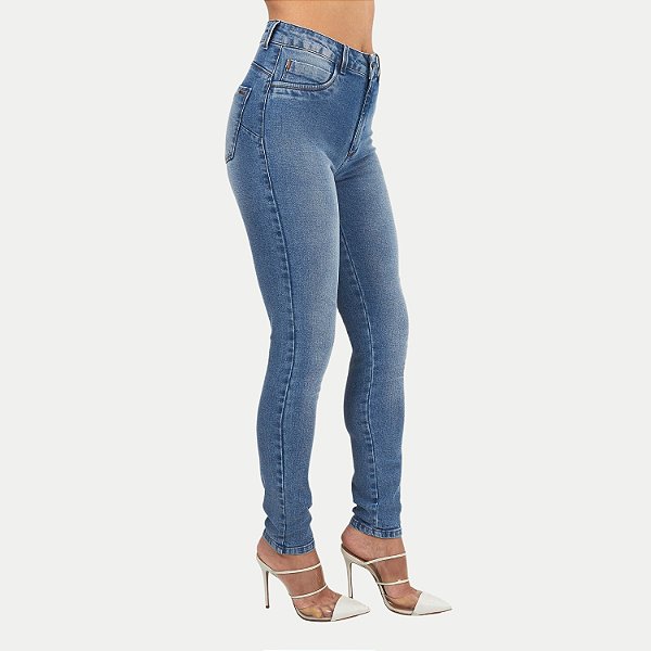 CALÇA SHOT JEANS E ELASTANO SKINNY FEMININA ADULTO