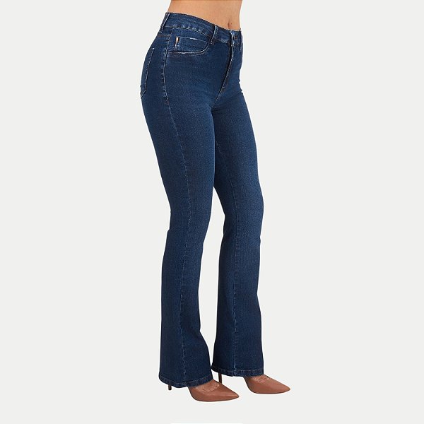 CALÇA SHOT JEANS E ELASTANO BOOTCUT FEMININA ADULTO