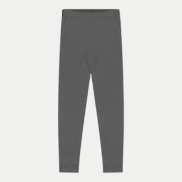 CALÇA FICO MOLETOM CASUAL COM PUNHO CINZA MASCULINA ADULTO