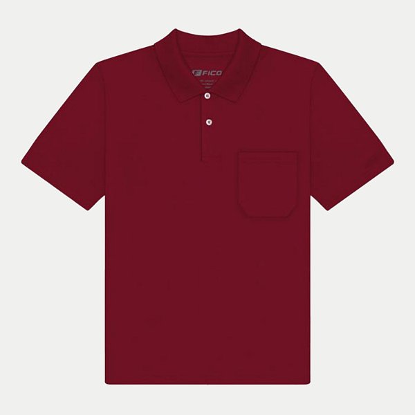 POLO FICO MC COMFORT MALHA COM BOLSO BORDO MASCULINA ADULTO