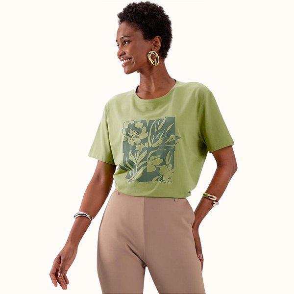 BLUSA LUNENDER MC TSHIRT MALHA SILKADA VERDE FEMININA ADULTA