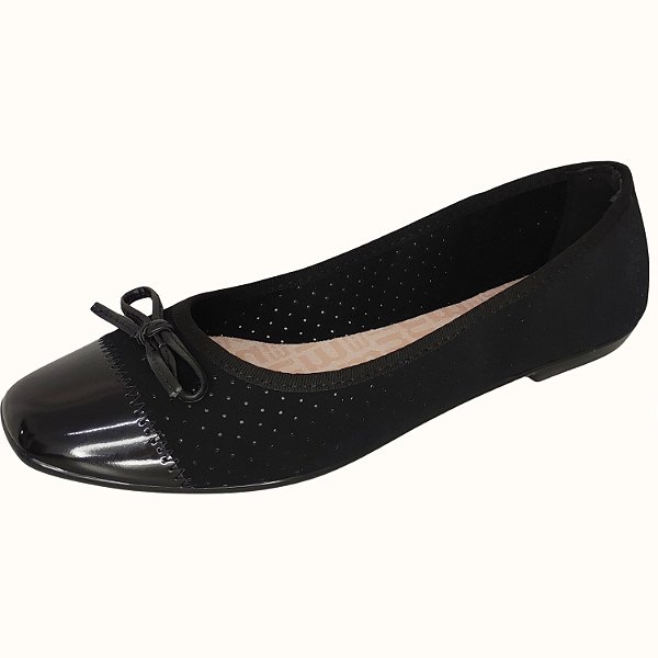 SAPATILHA MOLECA BICO REDONDO PRETO FEMININA ADULTO