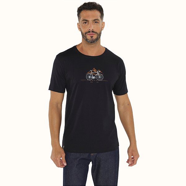 CAMISETA THOUX MC SLIM ALGODÃO SILKADA PRETA MASCULINA ADULTO
