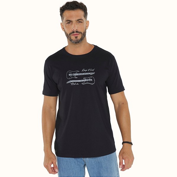 CAMISETA THOUX MC SLIM ALGODÃO SILKADA PRETO MASCULINA ADULTO