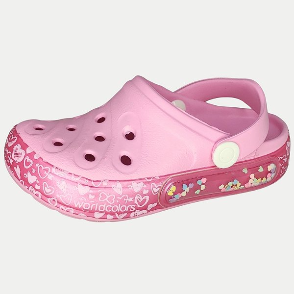SANDALIA WORLDCOLORS ROSA CLOG SOFT EVA FEMININA INFANTIL