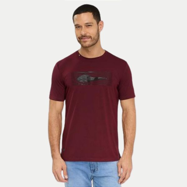CAMISETA SALLO MANGA CURTA VINHO SLIM MISTA SILKADA MASCULINA ADULTO