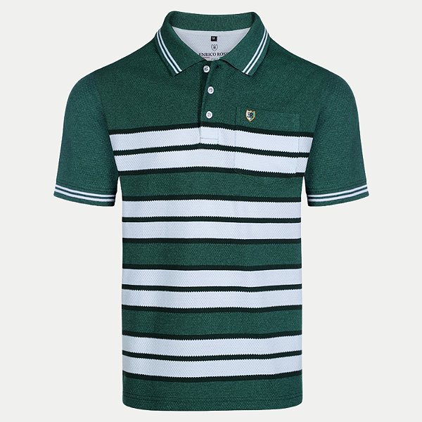 POLO ENRICO ROSSI MANGA CURTA COMFORT ALGODÃO COM POLIESTER MASCULINO ADULTO