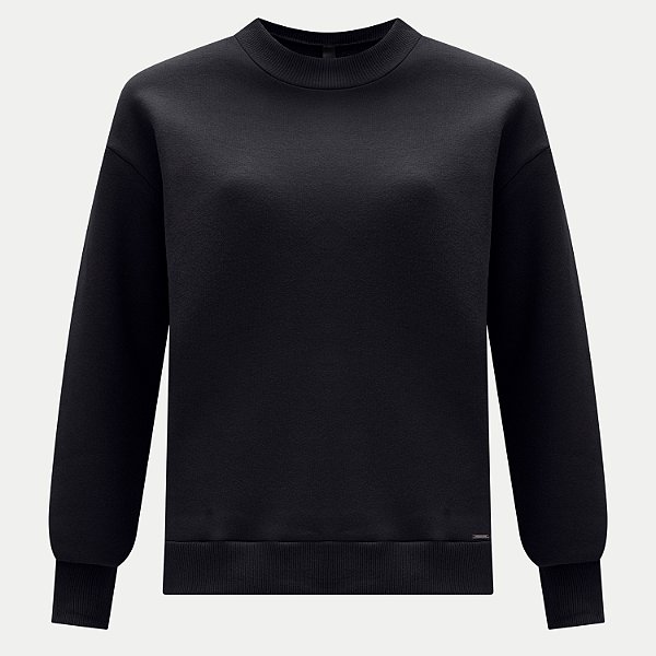 BLUSÃO LUNENDER MOLETOM PRETO CARECA FEMININO ADULTO