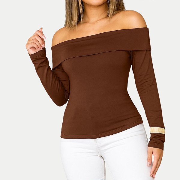 BLUSA AT SP MANGA LONGA OMBRO A OMBRO POLIESTER COM ELASTANO FEMININA ADULTO(CORES SORTIDAS) 289840-P