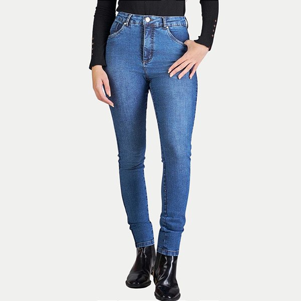 CALÇA YOUNG JEANS MÉDIO COM ELASTANO SKINNY FEMININA ADULTO