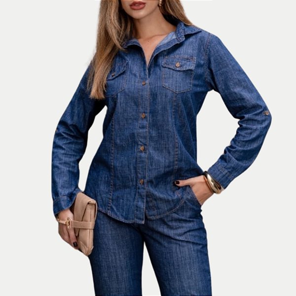 CAMISETE  AGUIA FASHION MANGA LONGA SLIM JEANS FEMININA ADULTO