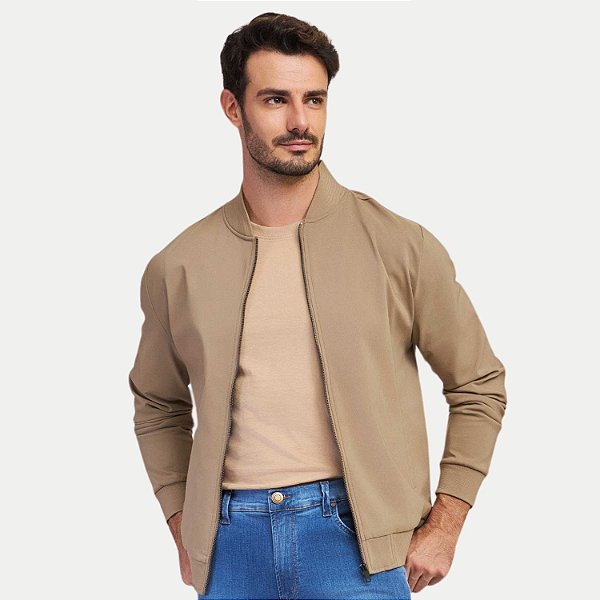 JAQUETA YOUNG POLIESNTER SEM CAPUZ BOMBER CAQUE MASCULINA ADULTO