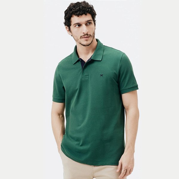 POLO HERING MANGA CURTA COMFORT PIQUET LISA VERDE MASCULINO ADULTO