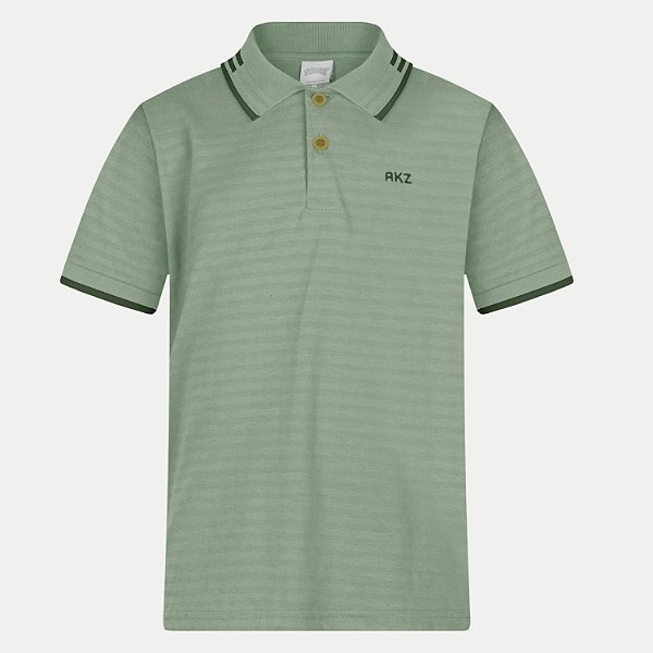 POLO ALAKAZOO MANGA CURTA COMFORT MALHA VERDE MASCULINO INFANTIL