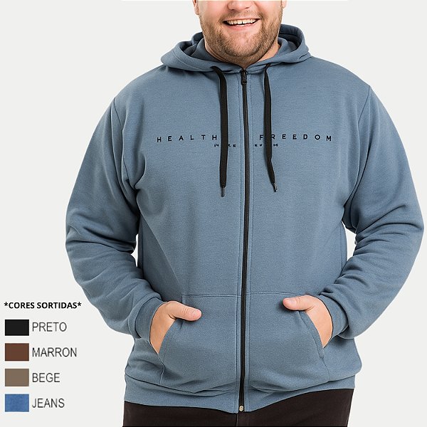 JAQUETA VST MOLETOM COM CAPUZ  MASCULINA ADULTO(CORES SORTIDAS)  289004-P