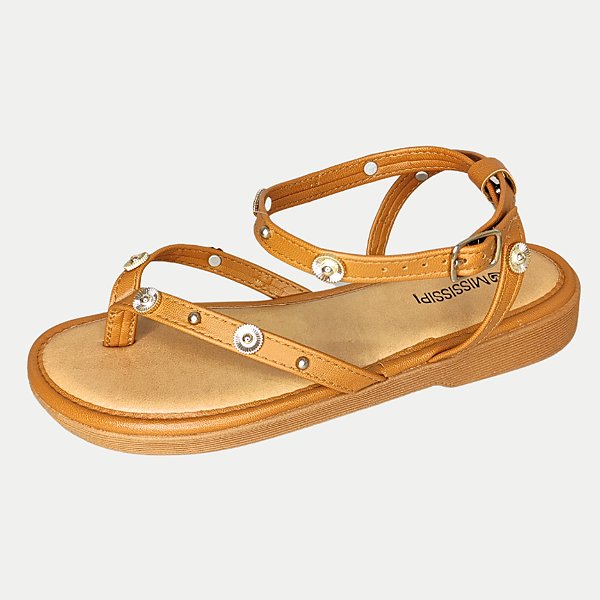 SANDALIA MISSISSIPI ANABELA BAIXA CARAMELO FEMININA ADULTO