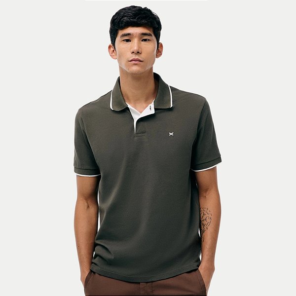 POLO HERING MANGA CURTA CONFORT PIQUET LISA  VERDE MASCULINO ADULTO