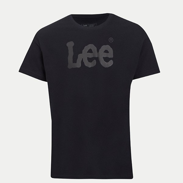 CAMISETA LEE MANGA CURTA  SLIM ALGODÃO SILKADA PRETA MASCULINA ADULTO
