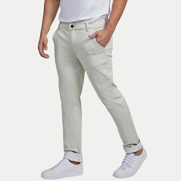 CALÇA YOUNG BRIM COM ELASTANO ESPORTE FINO MASCULINA ADULTO