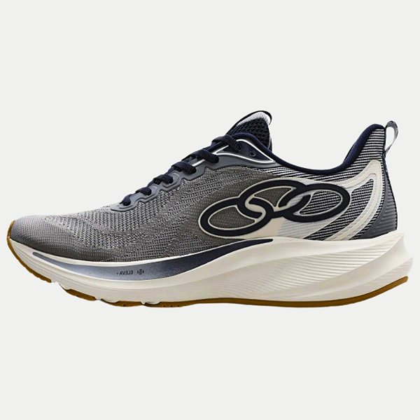 TÊNIS OLYMPIKUS CIRCUITO RUNNING SOALDO DE BORRACHA CINZA UNISEX ADULTO