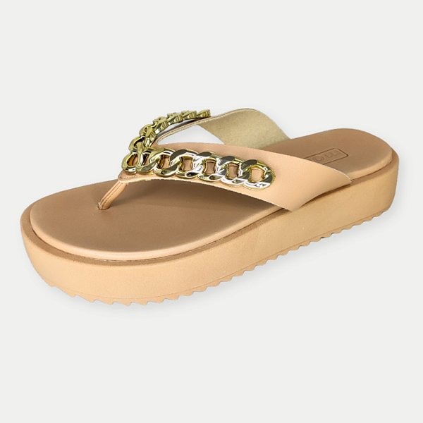 TAMANCO MOLECA ANABELA BAIXO DE DEDO NUDE FEMININO ADULTO