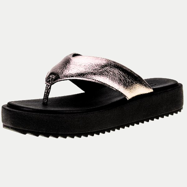 TAMANCO MOLECA ANABELA BAIXO DE DEDO METALIZADO FEMININO ADULTO