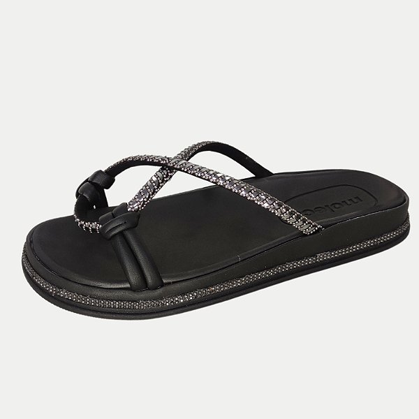 TAMANCO MOLECA ANABELA BAIXA PRETO FEMININO ADULTO