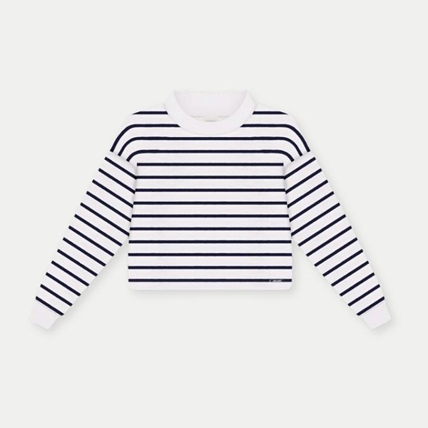 BLUSA ALAKAZOO MANGA LONGA MOLETINHO LISTRADA FEMININA INFANTIL