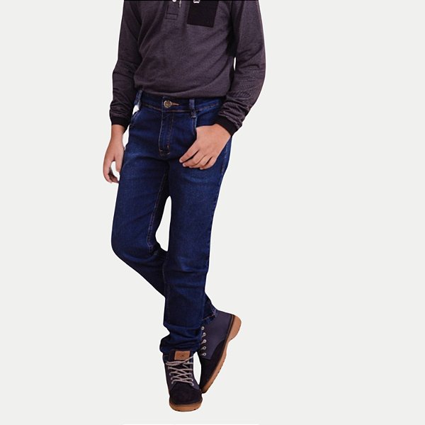 CALÇA SLOOK JEANS COM ELASTANO SLIM MASCULINA INFANTIL