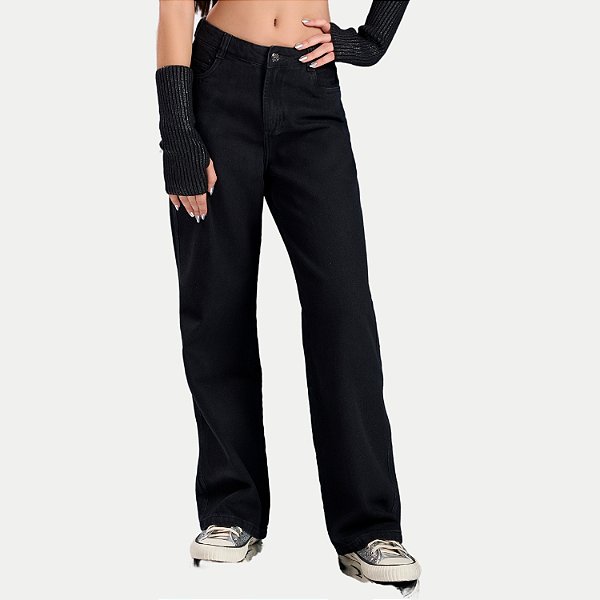 CALÇA URBAN JOY JEANS BRUTO WIDE LEG FEMININA INFANTIL