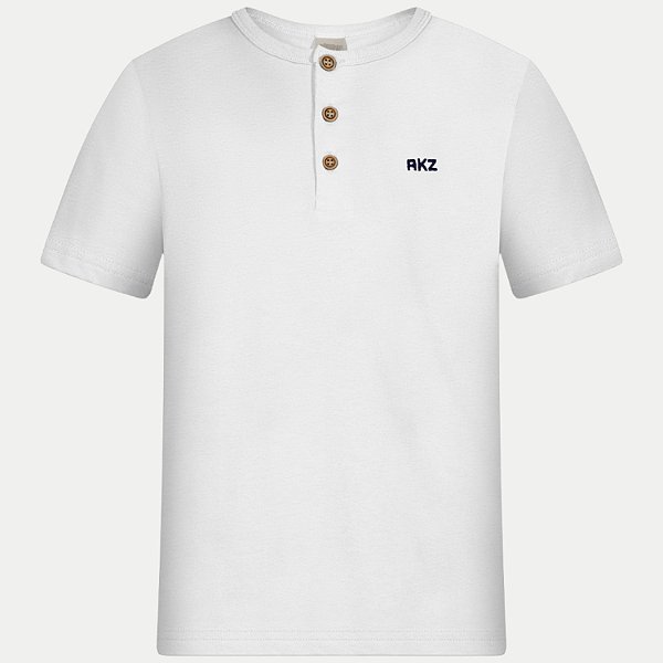 CAMISETA ALAKAZOO MANGA CURTA COMFORT ALGODÃO GOLA COM BOTÃO MASCULINO INFANTIL