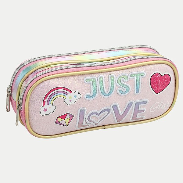 ESTOJO SEANITE JUST LOVE 2 ZIPER ROSA FEMININO  17645-P
