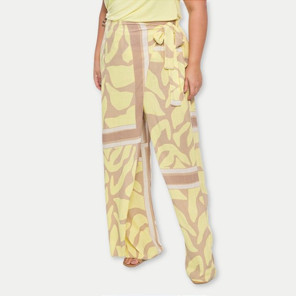 CALÇA LISAMOUR VISCOSE PANTALONA ESTAMPADA FEMININA ADULTO