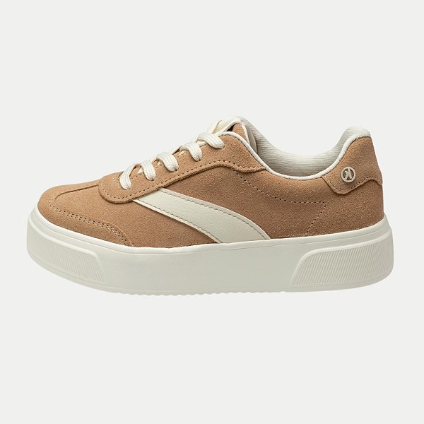 TÊNIS KOLOSH CASUAL BEGE ESCURO COM CADARÇO FEMININO ADULTO