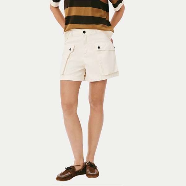SHORT HERING BRIM BRUTO BÁSICO OFFWHITE FEMININO ADULTO