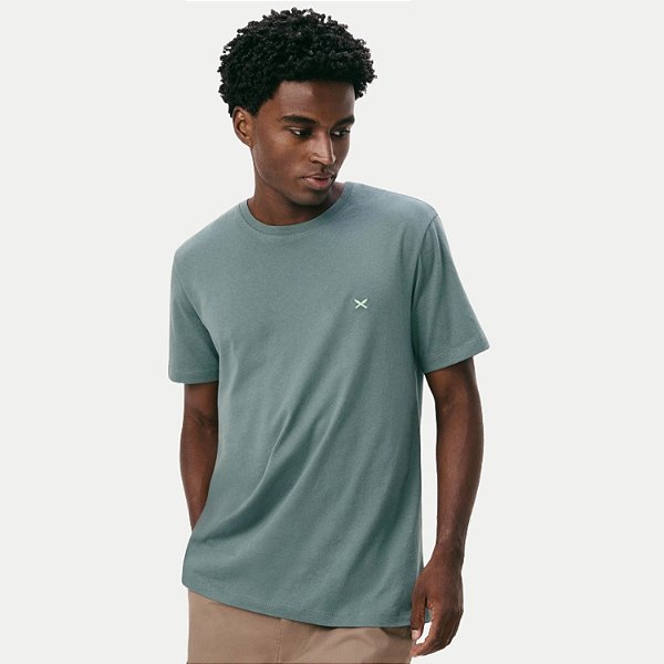 CAMISETA HERING MANGA CURTA COMFORT WORD LISA VERDE MASCULINA ADULTO