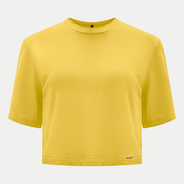 BLUSA LUNENDER MANGA CURTA DE MALHA VERDE LIMÃO FEMININA ADULTO