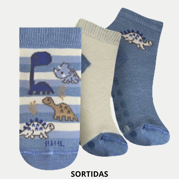 MEIA TRIFIL KIDS SOQUETE KIT COM 3 PARES MASCULINAS (CORES SORTIDAS) 284235-P