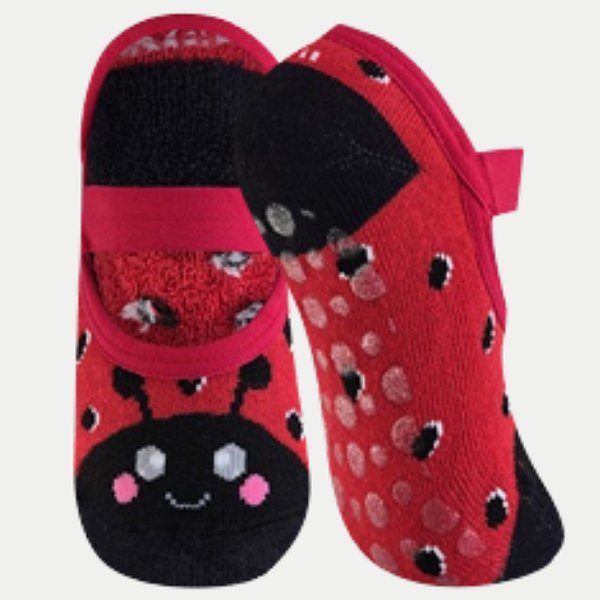 MEIA TRIFIL KIDS SAPATILHA ANTIDERRAPANTE VERMELHA FEMININA INFANTIL 292425-P