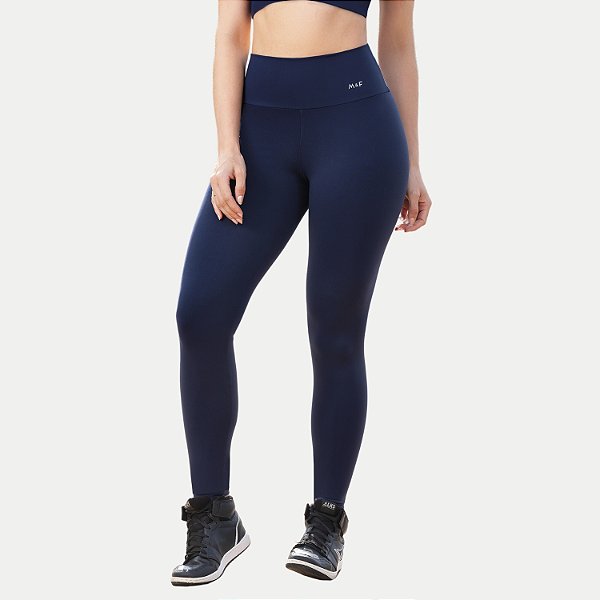 CALÇA MAR E FLOR POLAIMIDA LEGGING LISA AZUL FEMININA ADULTO