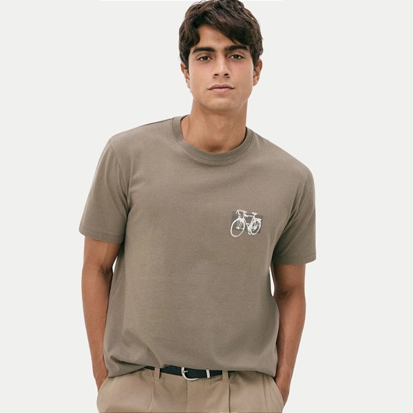 CAMISETA HERING MANGA CURTA COMFORT ALGODÃO SILKADA VERDE MASCULINA ADULTO