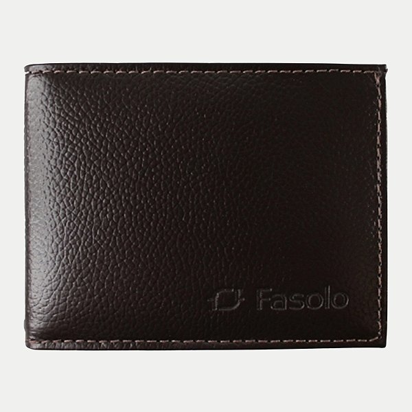 CARTEIRA FASOLO MINI ABERTA DE COURO  MARROM MASCULINA ADULTO