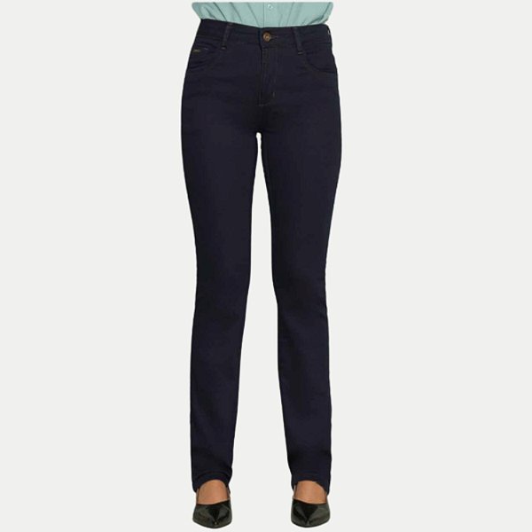 CALÇA PITT JEANS ESCURO COM ELASTANO COMFORT FEMININA ADULTO