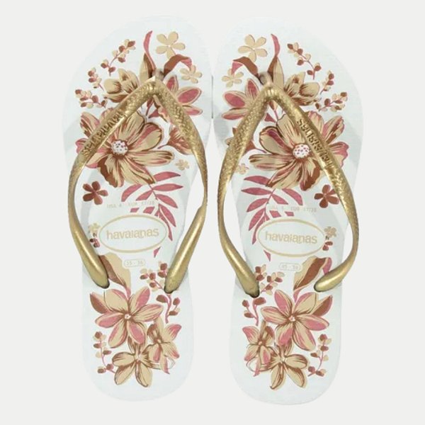 CHINELO HAVAIANAS SLIM ORGANIC DE DEDO BRANCO FEMININO ADULTO